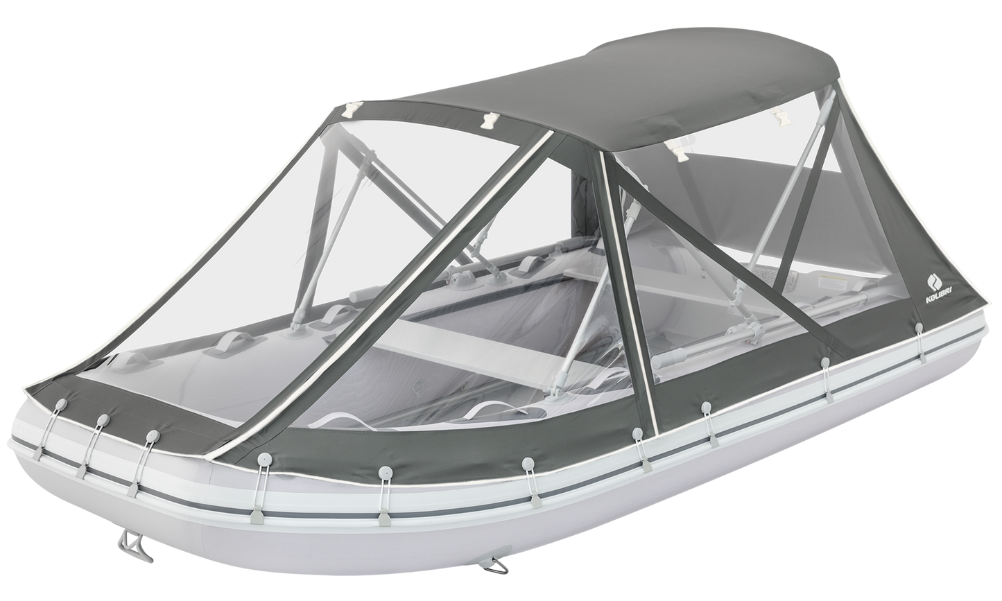 Inflatable boat tent