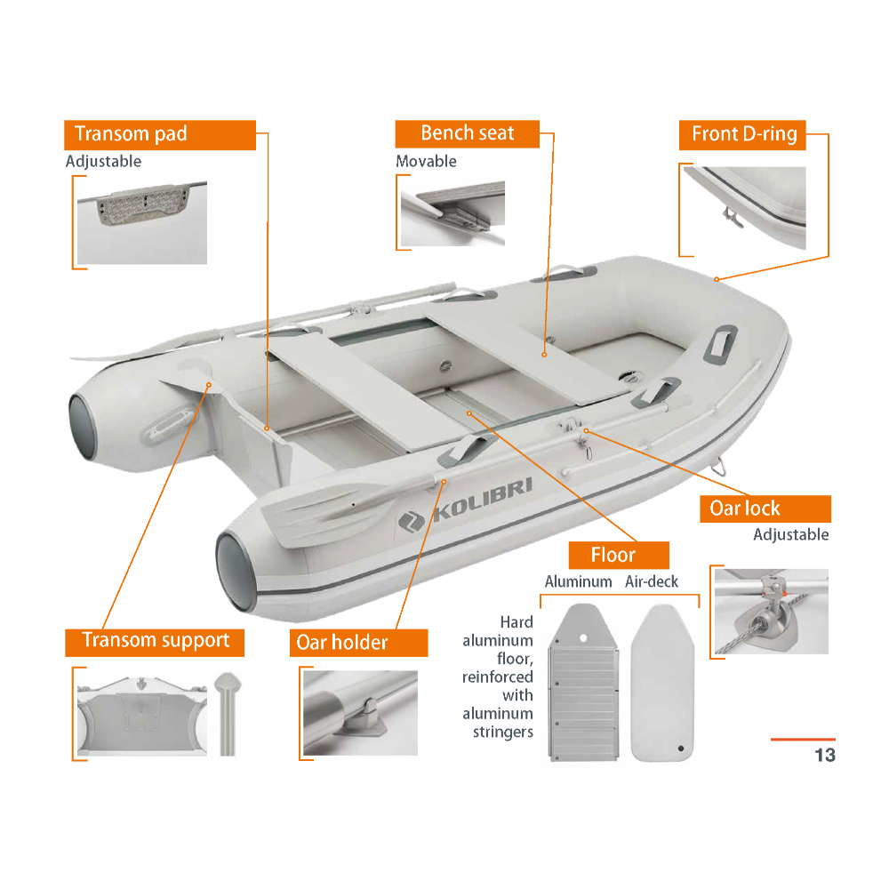 Kolibri KM-360DXL (11'10") inflatable boat