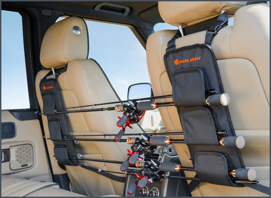 Automobile spinning rod holder