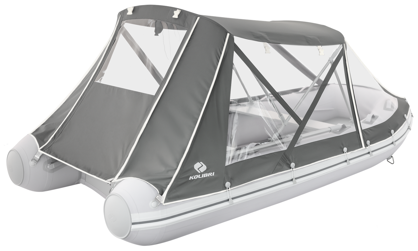 Inflatable boat tent