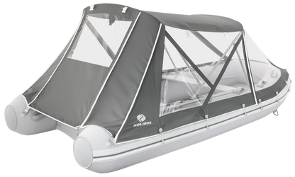 Inflatable boat tent