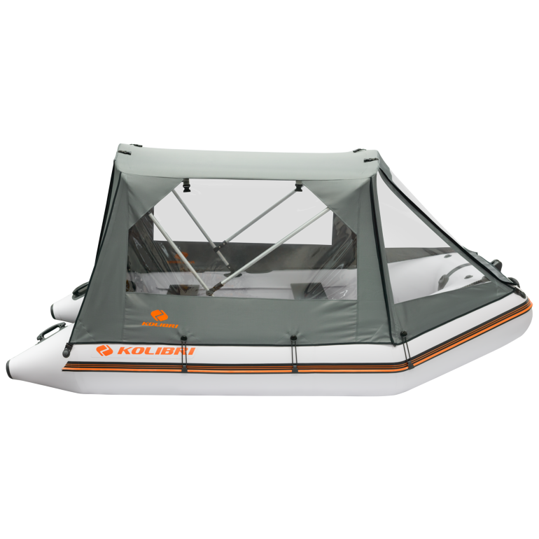Inflatable boat tent