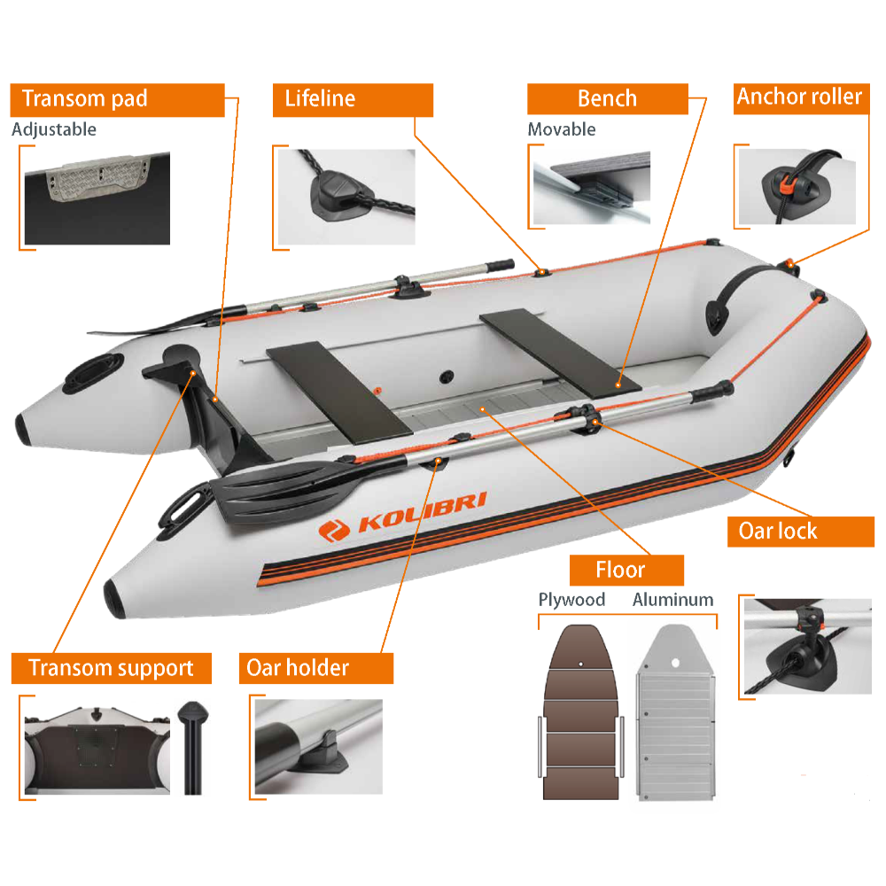 Bateau pneumatique Kolibri KM-245D (8')