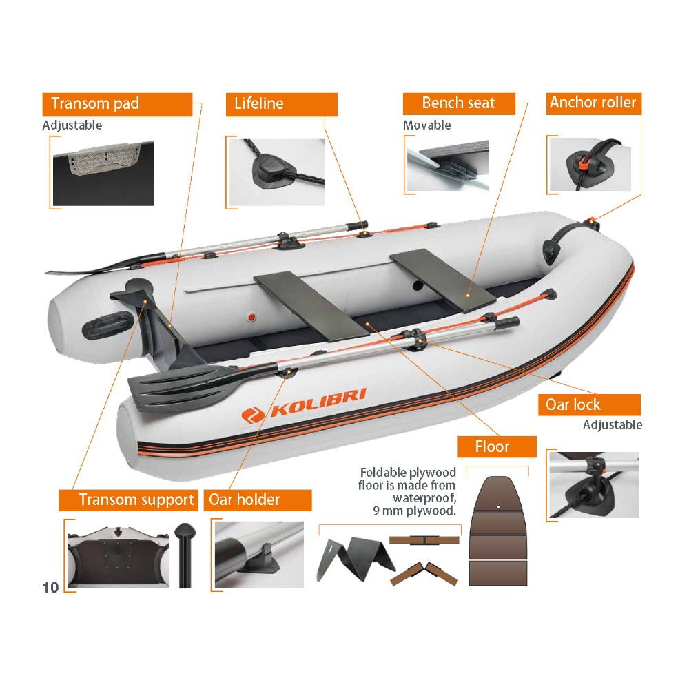 Kolibri KM-280DL (9'2") inflatable boat